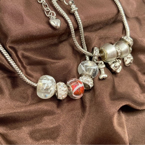 Set of 2 Handmade Silver Charm Bracelets - Picture 2 of 3